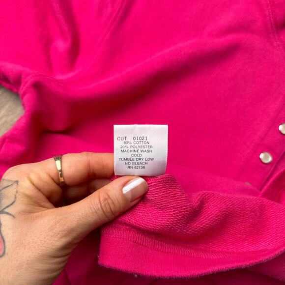 Vintage 80s Guess By Marciano Cardigan Sweater Women's Medium Pink Preppy 4439 - Picture 5 of 16